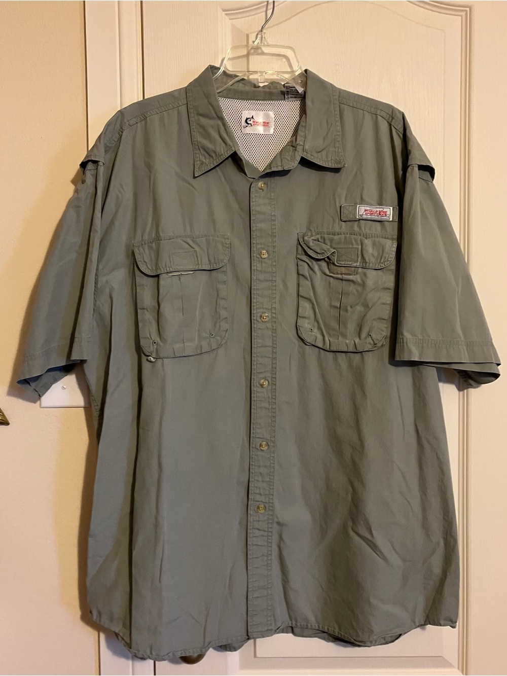 Bass Pro Shops Men’s Short Sleeve Button Down Shirt Sage Green
